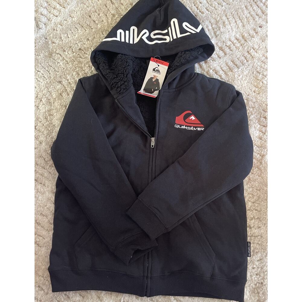 Quiksilver Hoodie Full Zip Sherpa Lined Fleece Size M NWT - Picture 4 of 4